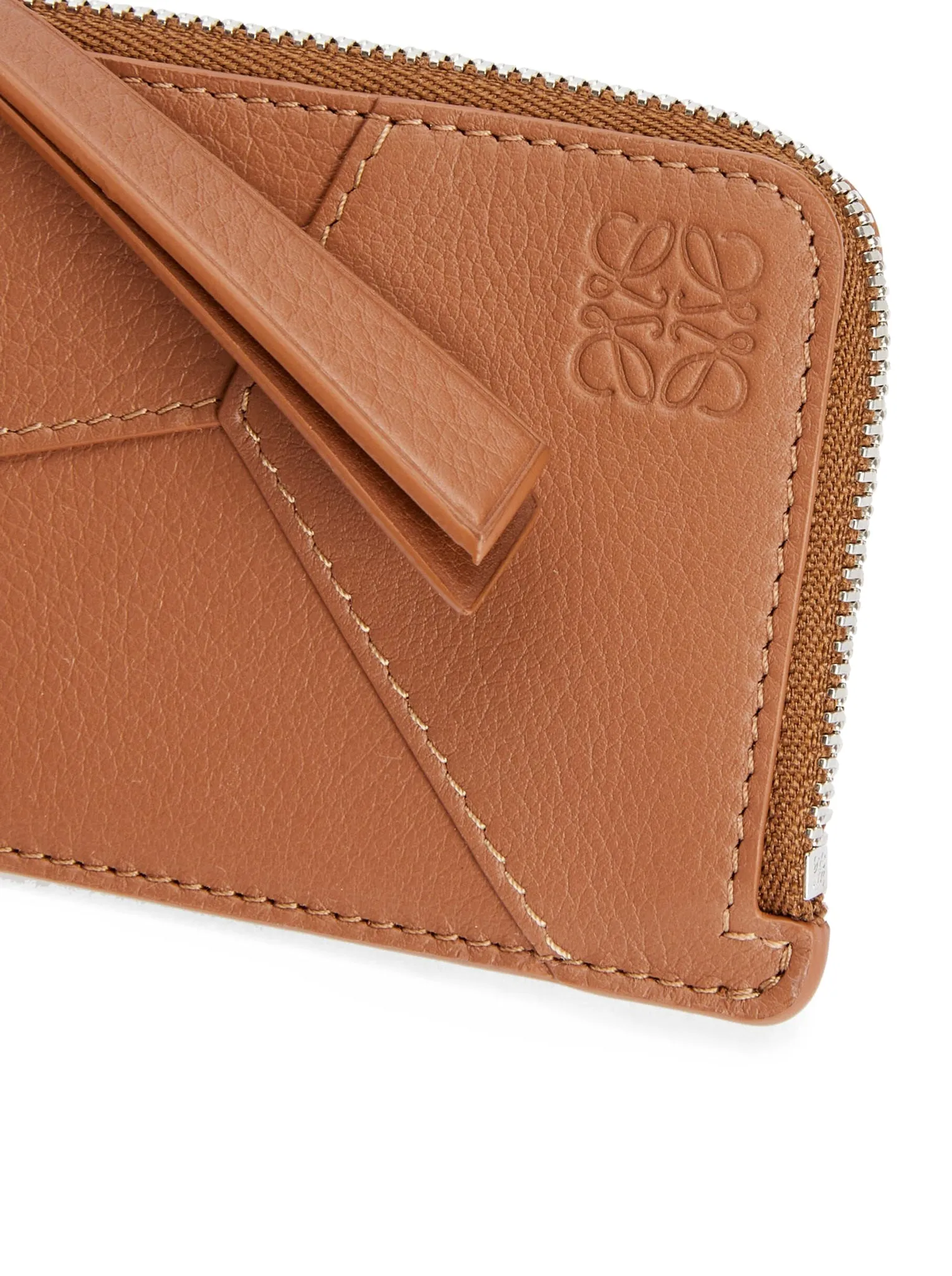 Puzzle card holder with coin purse in classic calfskin