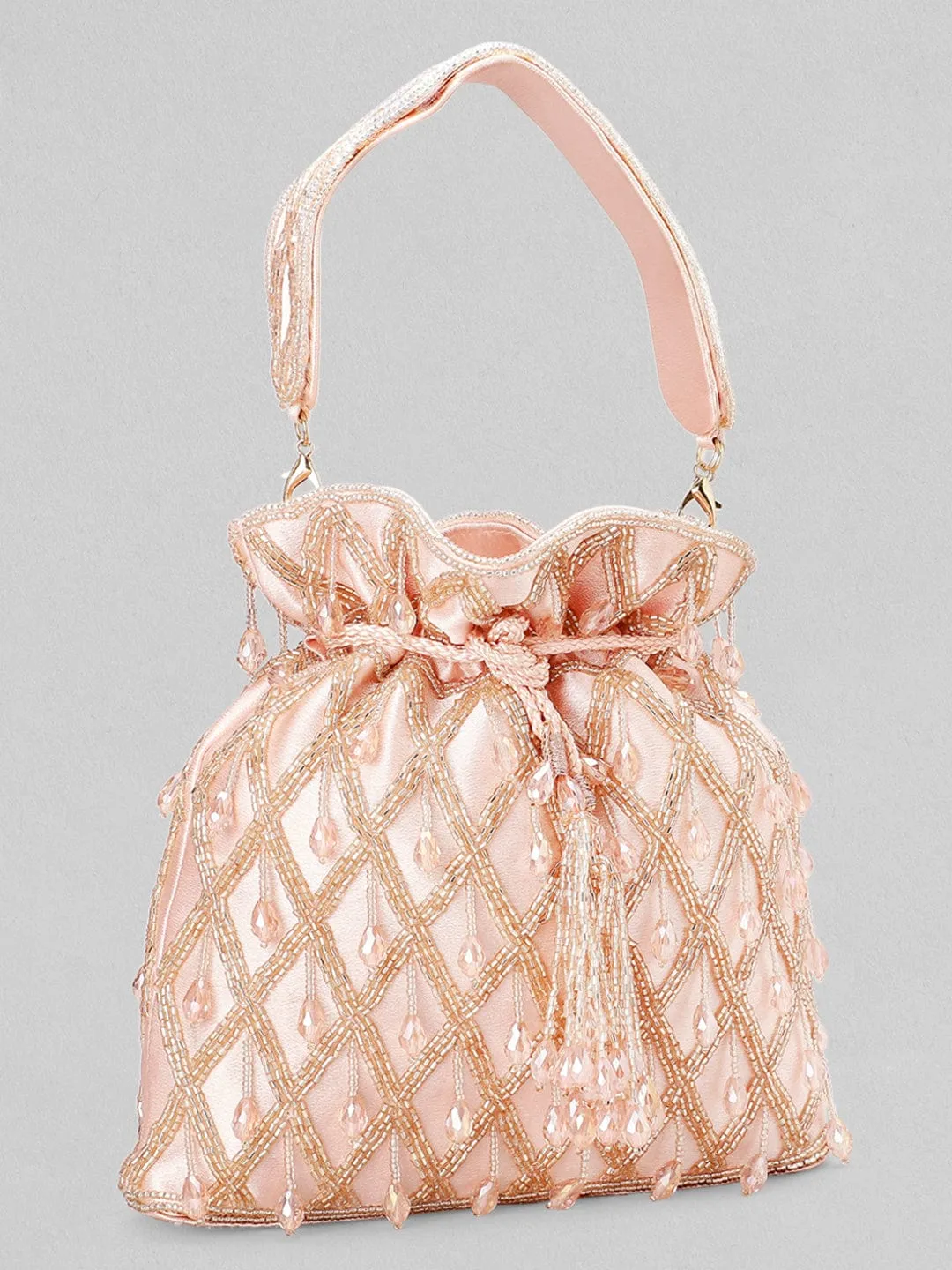 Rubans Rose Beaded Potli Bag