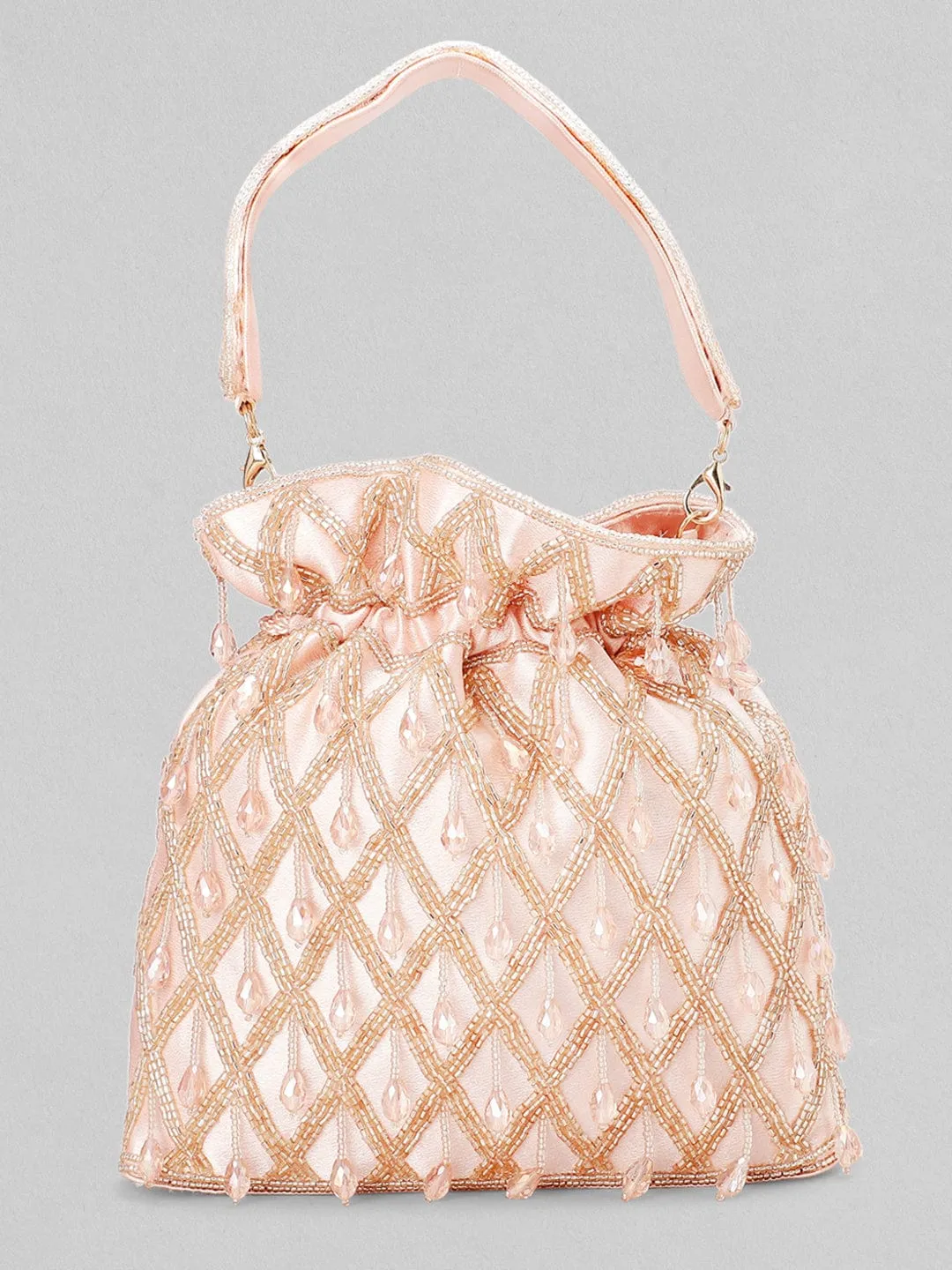 Rubans Rose Beaded Potli Bag