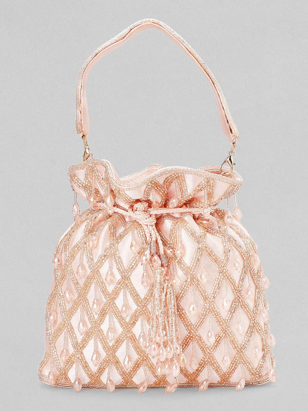 Rubans Rose Beaded Potli Bag