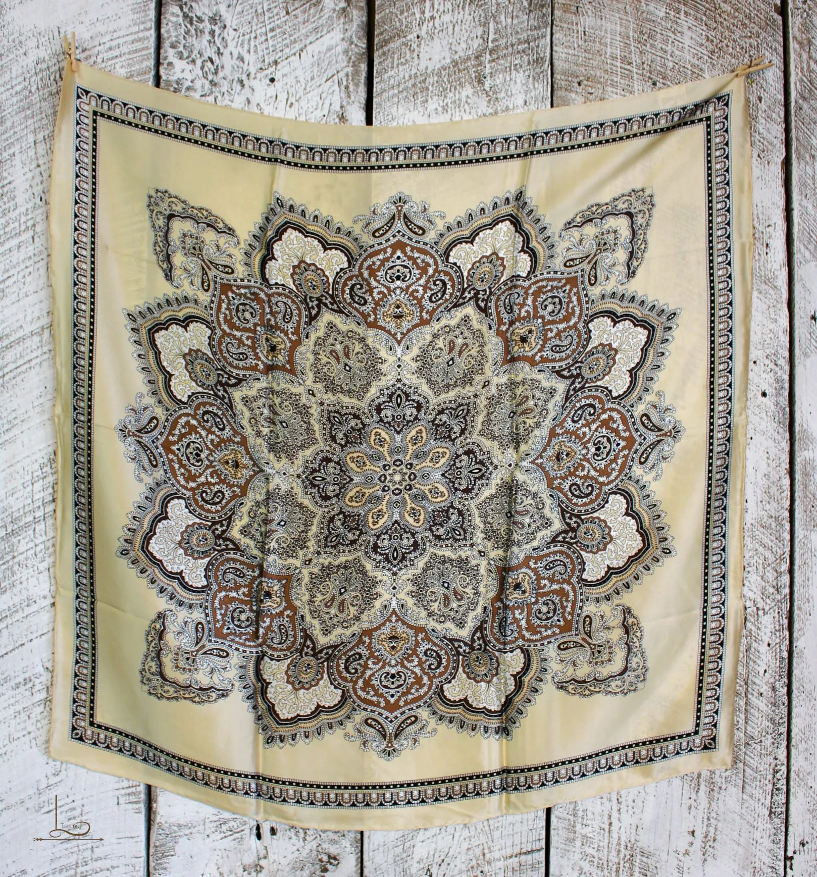 The Tan Paisley Silk Wild Rag