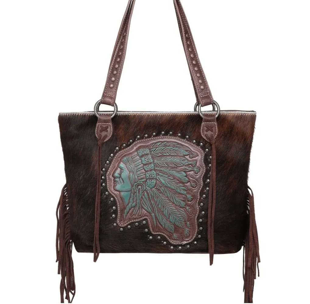 Turquoise Big Chief COWHIDE HANDBAG