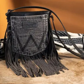 Wrangler Crossbody Bag Jean Pocket Leather Fringe