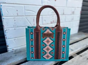 Wrangler Southwestern Print Small Crossbody/Tote Turquoise